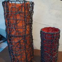 Lampada in legno e tela piccola o grande