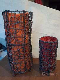 Lampada in legno e tela piccola o grande