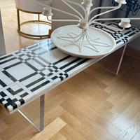 Tavolino design marmo e plexiglas