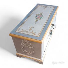 Cassapanca provenzale porta tv con ribalta