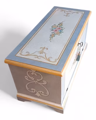 Cassapanca provenzale porta tv con ribalta