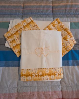 Completo lenzuola matrimoniale vintage anni ’70