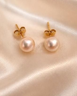 Orecchini in Oro Giallo 18K (750) con Perle Akoya