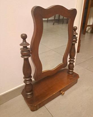 Toiletta Psiche con specchio basculante in legno