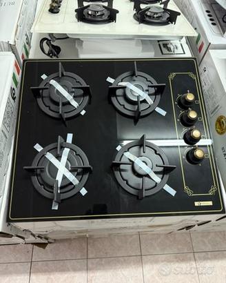 Piano cottura vetro nero rustico 60cm nuovo garant