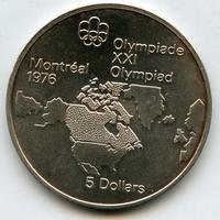 CANADA 5 $ 1973 ARGENTO OLIMPIADI MONTREAL