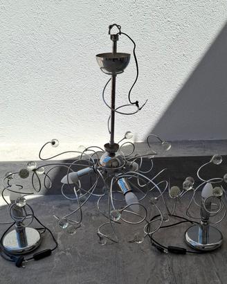 set lampadario e coppia di lumi moderni