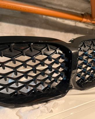 GRIGLIE Anteriore per BMW Serie 1 F40 Nera Diamond
