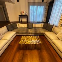 Tavolino salotto 100 x 65 legno e vetro