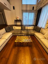 Tavolino salotto 100 x 65 legno e vetro