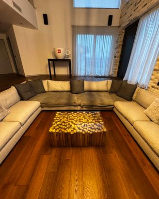 Tavolino salotto 100 x 65 legno e vetro