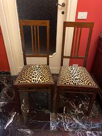 coppia sedie in legno stile liberty