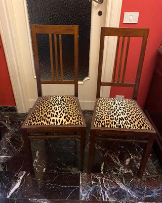 coppia sedie in legno stile liberty