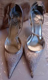 Scarpe Argentate con il tacco alto 8 cm