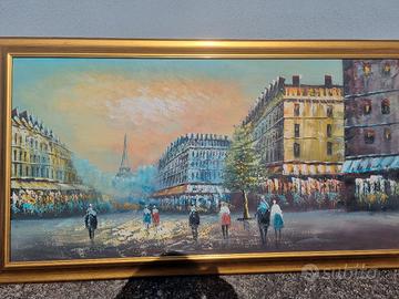 Quadro tempera su tela con cornice – Veduta di Par