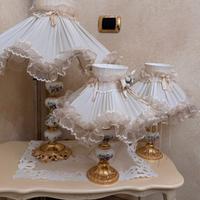 Set di 3 lampade vintage in ceramica