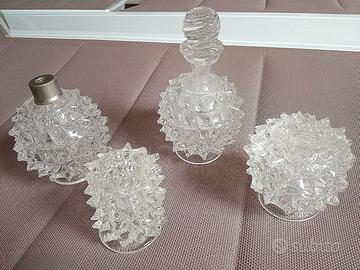 4 oggetti vetro rostrato Murano. BAROVIER