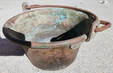 Antico paiolo in rame 25 cm
