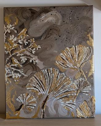 Quadro realizzato a mano "Giardino d'oro"