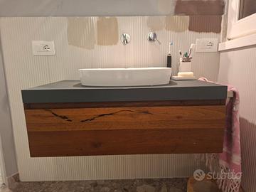 mobile di  da bagno  sospeso con lavello incassato