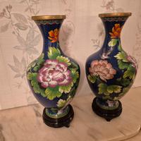 Coppia di Vasi Cinesi Cloisonné