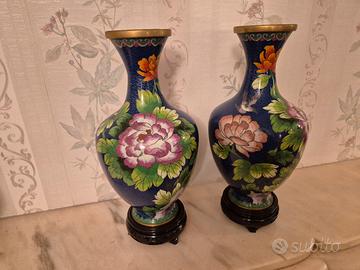Coppia di Vasi Cinesi Cloisonné