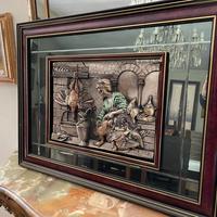 quadro in bassorilievo in argento con cornice