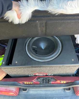 Subwoofer amplificatore autoradio e woofer