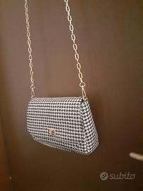 Pochette pied poule bianco nero