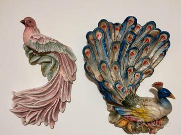 Ceramica di bassano splendidi uccelli