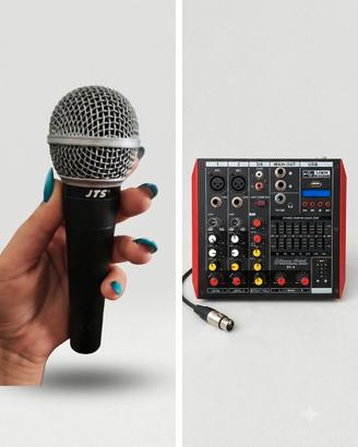 Set Audio Karaoke: Mixer Extreme RV-4 + Mic JTS