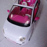 Macchina Barbie Fiat 500 bianca e rosa Mattel 2008