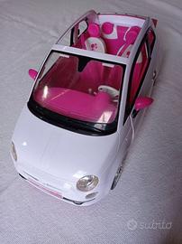Macchina Barbie Fiat 500 bianca e rosa Mattel 2008