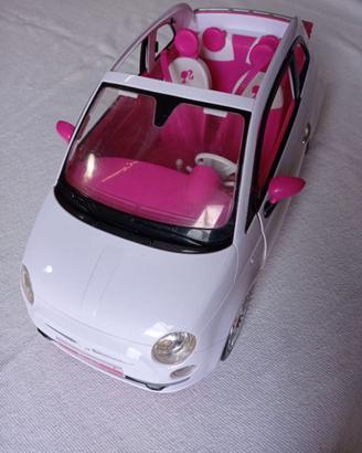 Macchina Barbie Fiat 500 bianca e rosa Mattel 2008