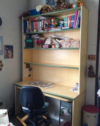 Scrivania con libreria