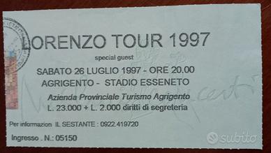 Biglietto concerto Jovanotti Tour 1997 Agrigento 