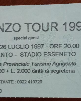 Biglietto concerto Jovanotti Tour 1997 Agrigento 