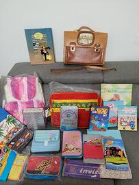 Collezione scuola 1980/90 cartella , diari ecc new