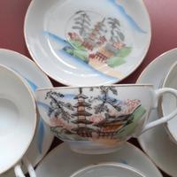 se 4 tazze tè servizio giapponese originale