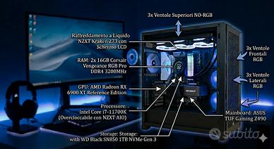 PC CUSTOM + MONITOR 34' 165hz 1440p+ AMD RX 6900XT