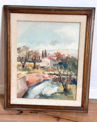 Quadro Enzo Cangi - Paesaggio sul fiume