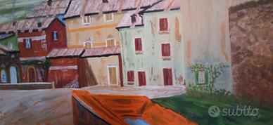 Altopiano  Lessini, contrada. Quadro olio su tela