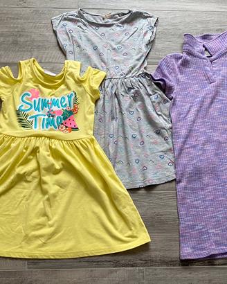 Set 3 vestiti bambina 9 anni