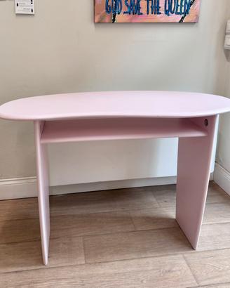 Scrivania/consolle design rosa pastello