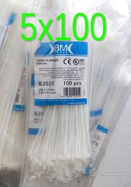 500 Fascette bianche BM B2025 mm 2,5x200 NUOVE