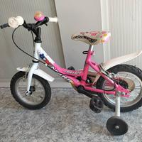Biciclettina rosa con rotelle - Bici bimbo 12"