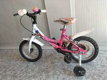 Biciclettina rosa con rotelle - Bici bimbo 12"