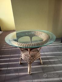 Tavolino in rattan / vimini 