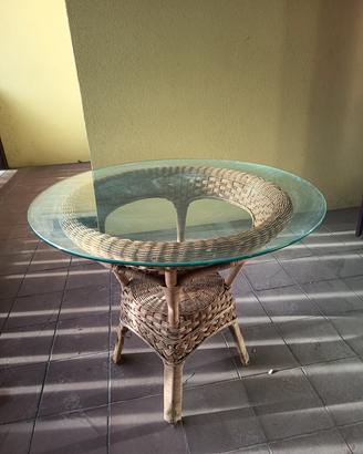 Tavolino in rattan / vimini 