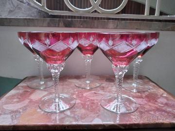 Coppe Calice vetro Murano Rosso antico